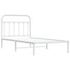 vidaXL Metal Bed Frame without Mattress with Headboard White 100x190cm