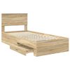 vidaXL Bed Frame with Headboard Sonoma Oak 90 x 200 cm Engineered Wood
