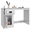 vidaXL Desk with Drawer High Gloss White 115x50x75 cm Engineered Wood
