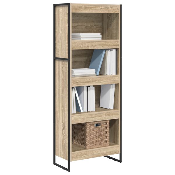 vidaXL Book Cabinet Sonoma 60 x 30 x 155 cm Engineered Wood