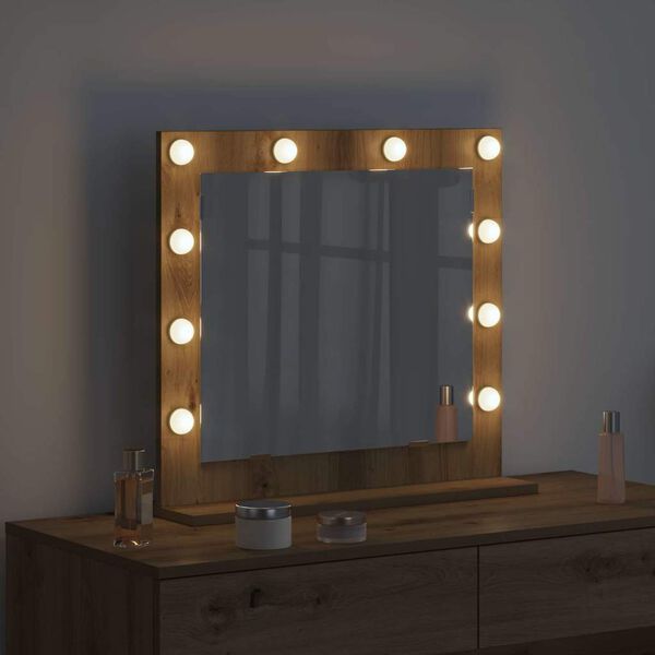 vidaXL Vanity Mirror Rectangular Sonoma Oak 60 x 55 x 18 cm