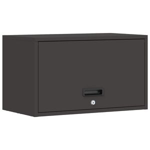 vidaXL Wall Cabinet for Garage with Gas-lift Door Black