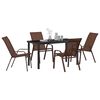 vidaXL Garden Dining Set 5 pcs Brown and Black Powder-coated Steel