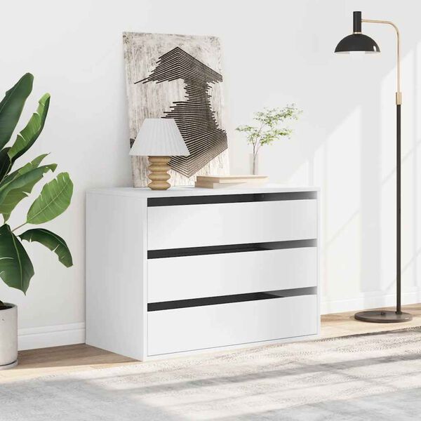 vidaXL Corner Chest of Drawers White 80x41x58 cm Engineered Wood