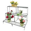 HI 3-tier Flower Shelf Metal Black 100x60x75 cm
