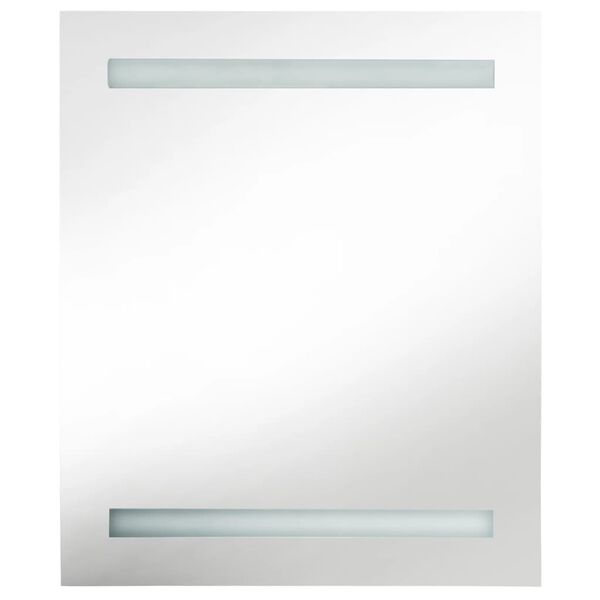 vidaXL LED Bathroom Mirror Cabinet Shining Grey 50x14x60 cm