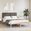 vidaXL Bed Frame with Upholstered Headboard Taupe 140 x 190 cm