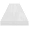 vidaXL Floating Wall Shelves 2 pcs High Gloss White 120x23.5x3.8 cm MDF