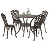 vidaXL Garden Dining Set 5 pcs Bronze 90 x 90 x 75 cm Cast Aluminium
