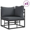 vidaXL Garden Sofa Set with Cushion 9 pcs Black Aluminium