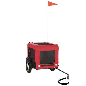 vidaXL Pet Bike Trailer Red and Black Oxford Fabric&Iron