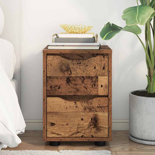 vidaXL Bedside Table Old Wood 30.5 x 30 x 43 cm Engineered Wood