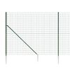 vidaXL Wire Mesh Fence with Spike Anchors Green 1.4x10 m