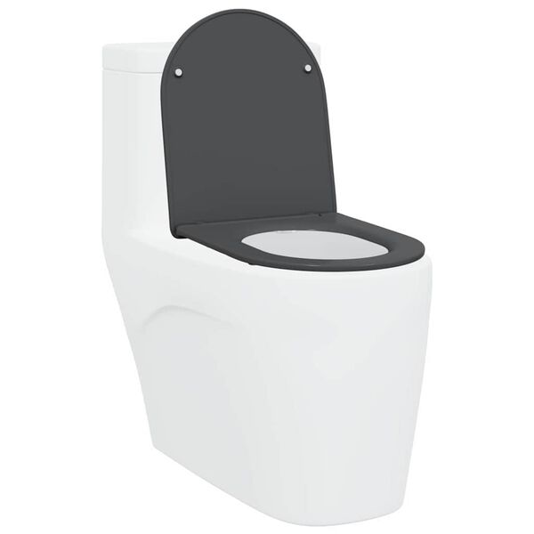 vidaXL Toilet Seat Anthracite 44 x 36.4 x 3.4 cm Duroplast