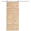 vidaXL Barn Door Brown 90 x 2.5 x 208 cm Solid Pine Wood