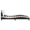 vidaXL Bed Frame with LED without Mattress "Zadar" Black and White 160x200 cm