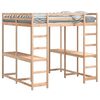 vidaXL Loft Bed with Desk and Ladder 160x200 cm Solid Wood Pine