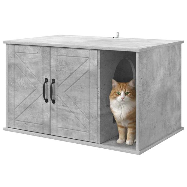 vidaXL Cat House Concerte 85 x 55 x 50 cm Engineered Wood