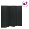 vidaXL 5-Panel Room Dividers 2 pcs Black 200x180 cm Steel