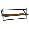 vidaXL 6 Piece Wall Shelf Set with Bars Brown Oak Engineered Wood