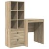 vidaXL Desk with Drawer 2 pcs Sonoma Oak