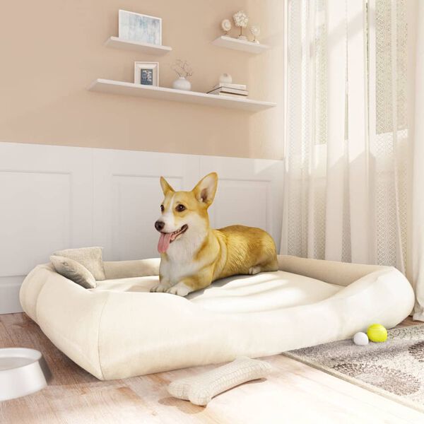 vidaXL Dog Cushion with Pillows Beige 135x110x23 cm Oxford Fabric