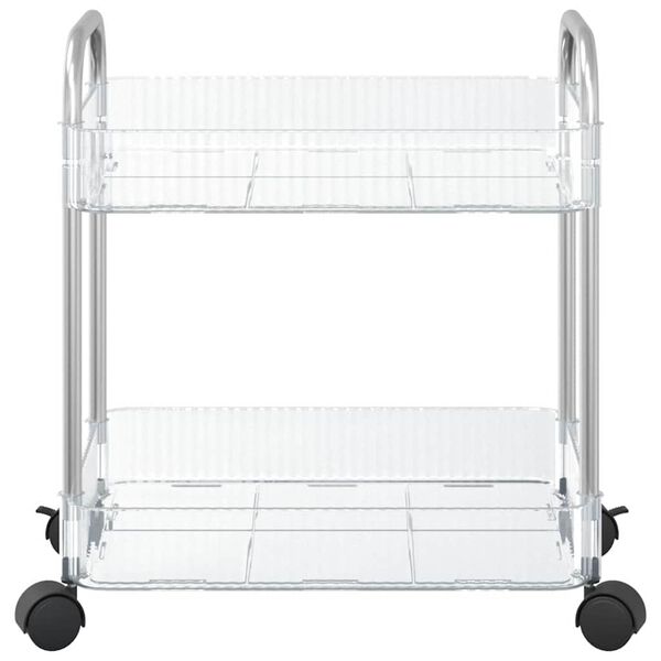 vidaXL Storage Trolley 2-Tier Transparent 37x28x43.5 cm Acrylic