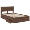 vidaXL Bed Frame with Drawer Brown Oak 135 x 190 cm Engineer Wood