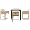 vidaXL Garden Dining Set 5 pcs Beige Poly Rattan