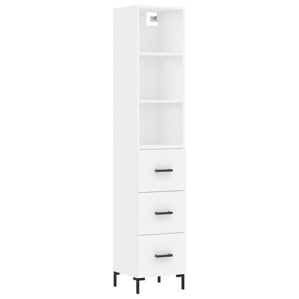 vidaXL Highboard White 34.5x34x180 cm Engineered Wood