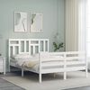 vidaXL Bed Frame without Mattress White Small Double Solid Wood