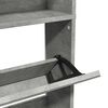 vidaXL Shoe Cabinet with Mirror 4-Layer Concrete Grey 63x17x134 cm