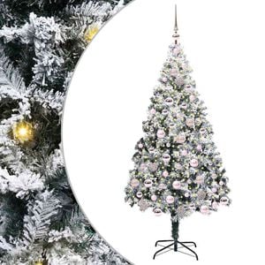 vidaXL Artificial Christmas Tree with 300 LEDs with Stand White 180 cm