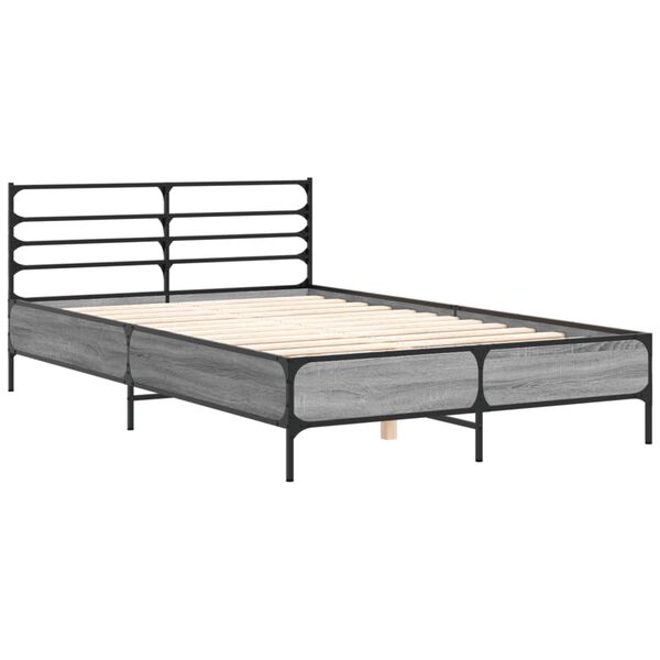 vidaXL Bed Frame without Mattress Grey Sonoma 140x200 cm