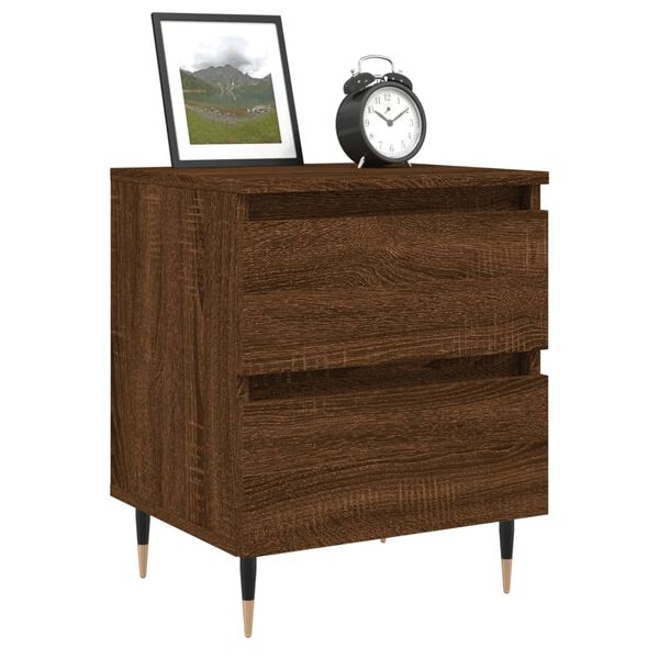 vidaXL Bedside Cabinet Brown Oak 40x35x50 cm Engineered Wood