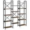 vidaXL Bookshelf 156 x 25 x 167 cm Engineered Wood Smoked Oak
