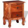 vidaXL Nightstand with Drawers Solid Acacia Wood