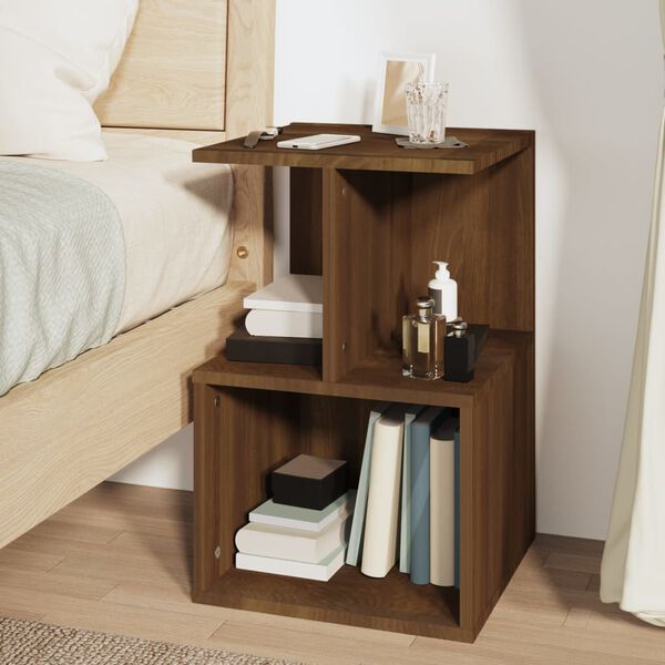 vidaXL Bedside Cabinet Brown Oak 35x35x55 cm Engineered Wood