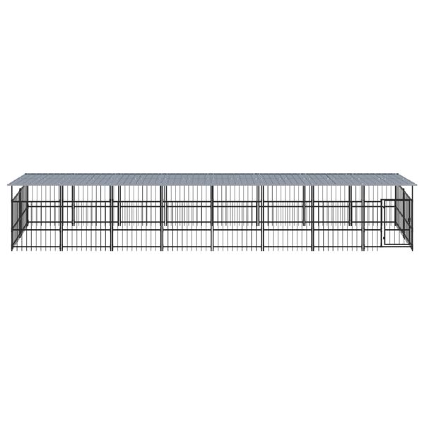 vidaXL Outdoor Dog Kennel with Roof Steel 15.02 m&sup2;