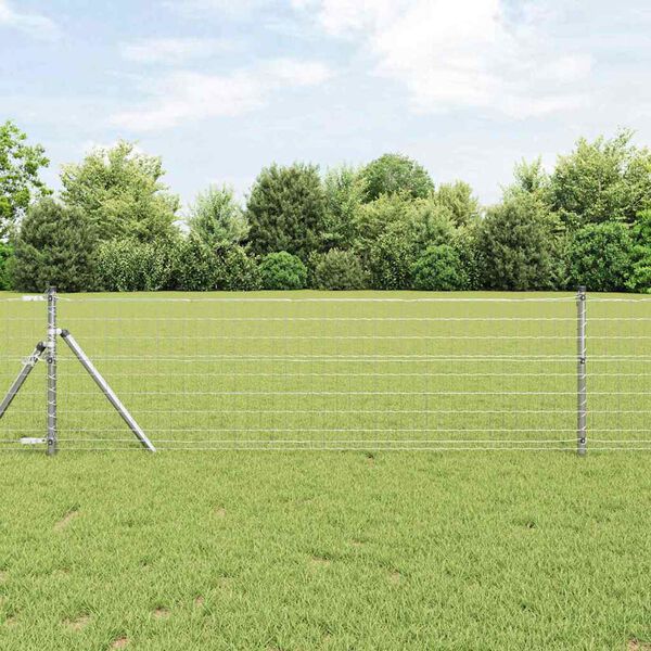 vidaXL Euro Fence Silver 0.6 x 25 m Hot dip galvanized iron