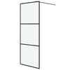 vidaXL Walk-in Shower Wall Black 80x195 cm Frosted ESG Glass