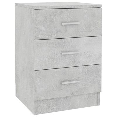 vidaXL Bedside Cabinet Concrete Grey 38x35x56 cm Engineered Wood