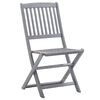 vidaXL Folding Outdoor Chairs 4 pcs Solid Acacia Wood
