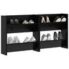 vidaXL Shoe Cabinet 2 pcs Black Oak 60 x 18 x 60 cm Engineered Wood