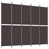 vidaXL 6-Panel Room Divider Brown 300x220 cm Fabric