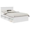 vidaXL Bed Frame with Headboard White 135 x 190 cm Engineered wood