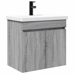 vidaXL Bathroom Vanity Unit with Tap Grey Sonoma 61 x 40 x 74.5 cm