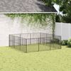 vidaXL Dog Playpen 12 Panels Black Galvanised Steel