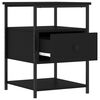 vidaXL Bedside Cabinet Black 40x42x56 cm Engineered Wood