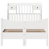 vidaXL Bed Frame without Mattress White 135x190 cm Double Solid Wood Pine